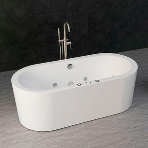 Whirlpool Water Jetted and Air Bubble Freestanding Bathtub, 67" x 32"