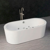 Whirlpool Water Jetted and Air Bubble Freestanding Bathtub, 67" x 32"