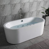 Whirlpool Water Jetted and Air Bubble Freestanding Bathtub, 67" x 32"