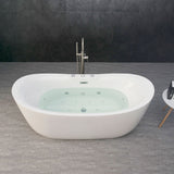 Whirlpool Water Jetted and Air Bubble Freestanding Bathtub 71" x 31.5"
