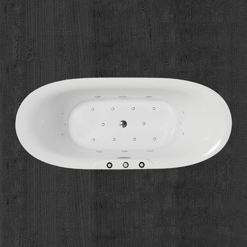 Whirlpool Water Jetted and Air Bubble Freestanding Bathtub 71" x 31.5"