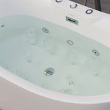 Whirlpool Water Jetted and Air Bubble Freestanding Bathtub 71" x 31.5"