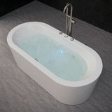 Whirlpool Water Jetted and Air Bubble Freestanding Bathtub, 67" x 32"