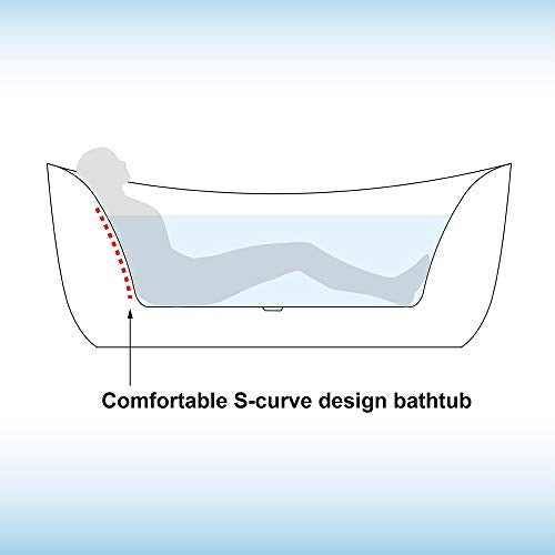 Whirlpool Water Jetted and Air Bubble Freestanding Bathtub 71" x 31.5"