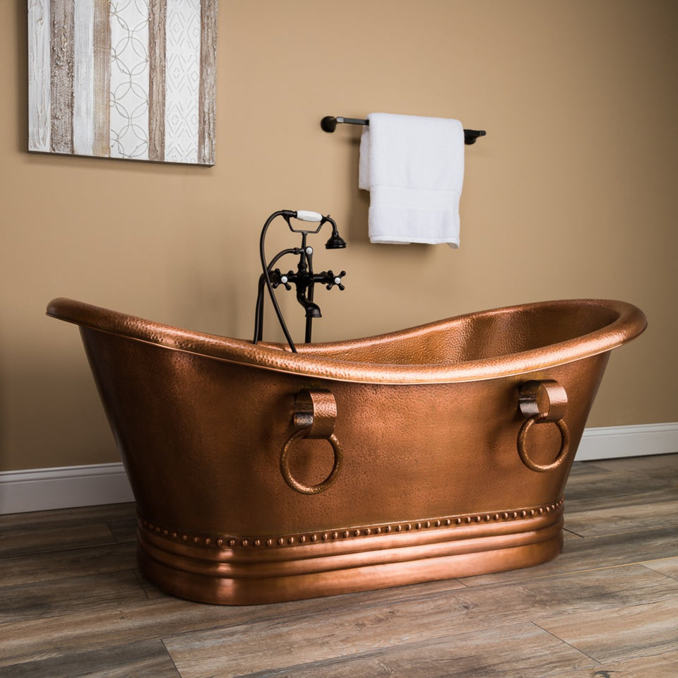 ABBOTT COPPER FREESTANDING DOUBLE SLIPPER BATHTUB  66"