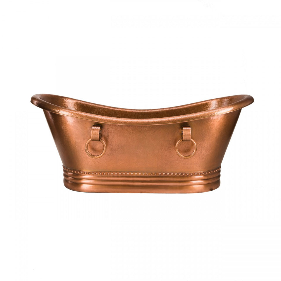 ABBOTT COPPER FREESTANDING DOUBLE SLIPPER BATHTUB  66"