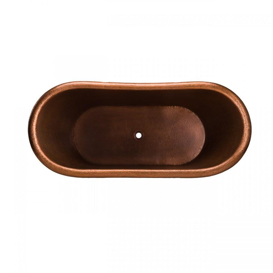ABBOTT COPPER FREESTANDING DOUBLE SLIPPER BATHTUB  66"