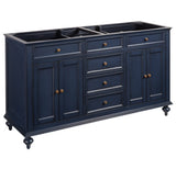 Keller Double Vanity Set with Wood Cabinet, Marble Vanity Top and Oval Under mount Sink 60"