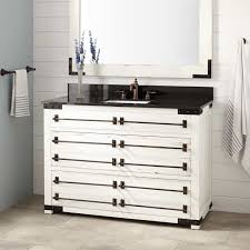 Single Vanity Set with Reclaimed Pine Cabinet, Granite Vanity Top and Rectangular Under mount Sink 48"