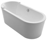 Single Sided Armrest Freestanding Bathtub, White