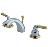 Double Handle Widespread Bathroom Faucet with Metal Lever Handles and Drain Assembly