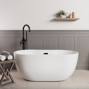 HUDSON ACRYLIC DOUBLE ENDED FREESTANDING TUB - NO FAUCET DRILLING