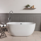 HUDSON ACRYLIC DOUBLE ENDED FREESTANDING TUB - NO FAUCET DRILLING
