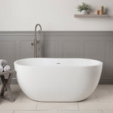 HUDSON ACRYLIC DOUBLE ENDED FREESTANDING TUB - NO FAUCET DRILLING