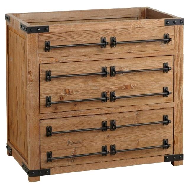 Single Vanity Set with Reclaimed Pine Cabinet, Granite Vanity Top and Rectangular Under mount Sink 48"