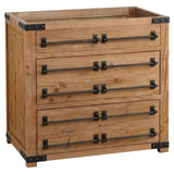 Single Vanity Set with Reclaimed Pine Cabinet, Granite Vanity Top and Rectangular Under mount Sink 48"