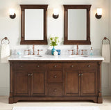 Wood Cabinet with Double Vanity Set and Stone Vanity Top with Oval Under mount Sink 72"