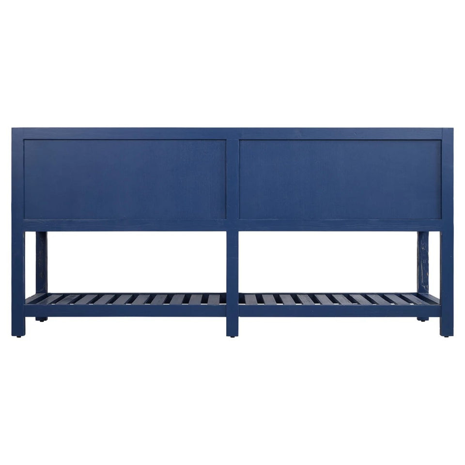 Double Vanity Set with Wood Cabinet, Marble Vanity Top and Rectangular Undermount Sinks 72"