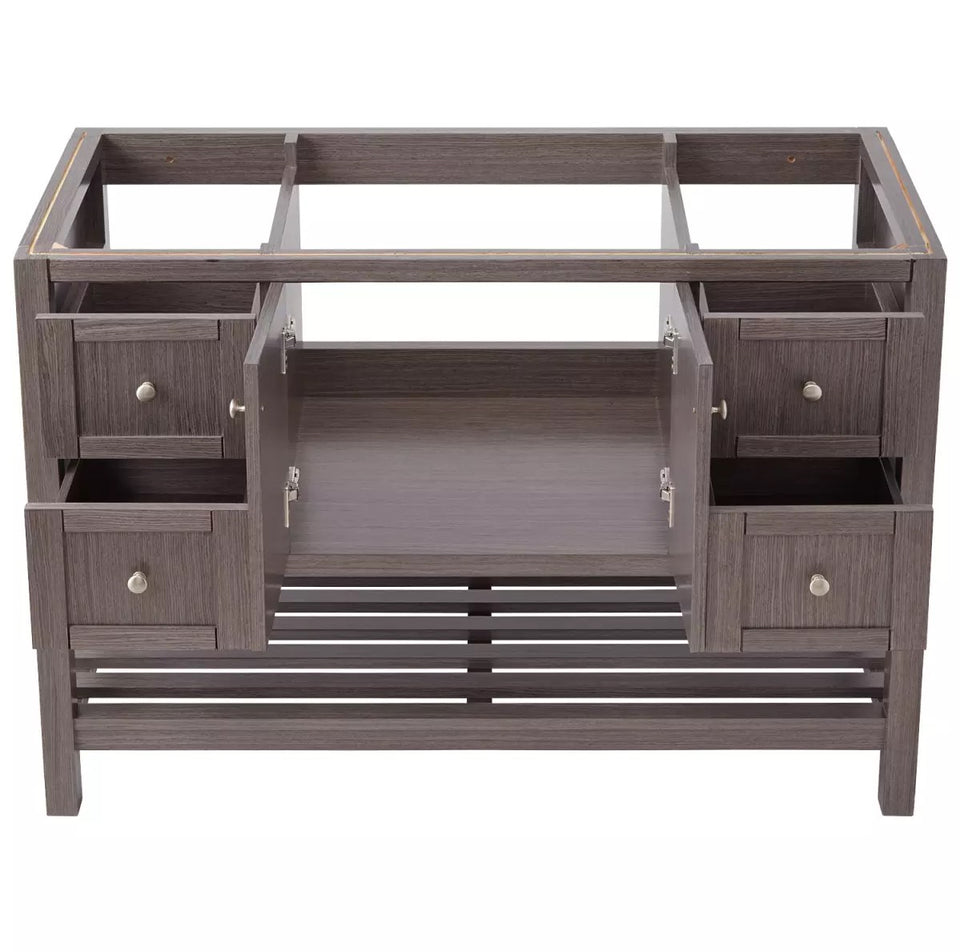 Everett Single Vanity Set with Wood Cabinet and Stone Vanity Top with Rectangular Under mount Sink 48"