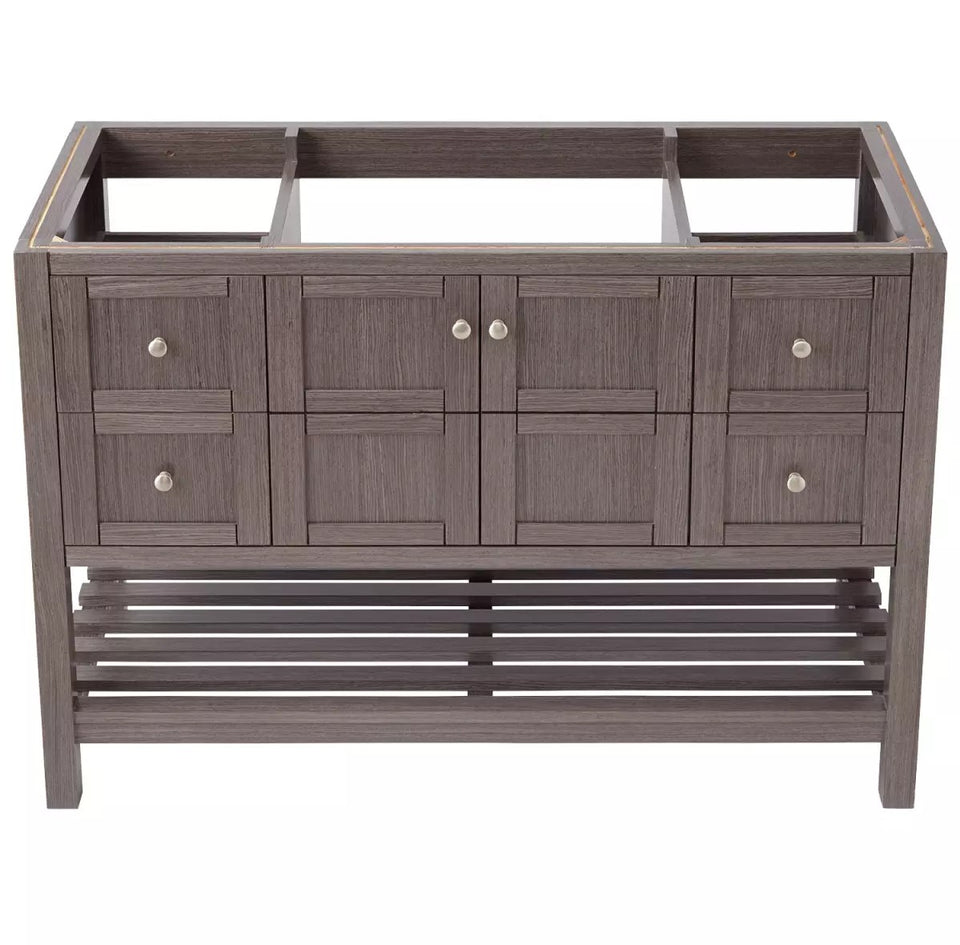 Everett Single Vanity Set with Wood Cabinet and Stone Vanity Top with Rectangular Under mount Sink 48"