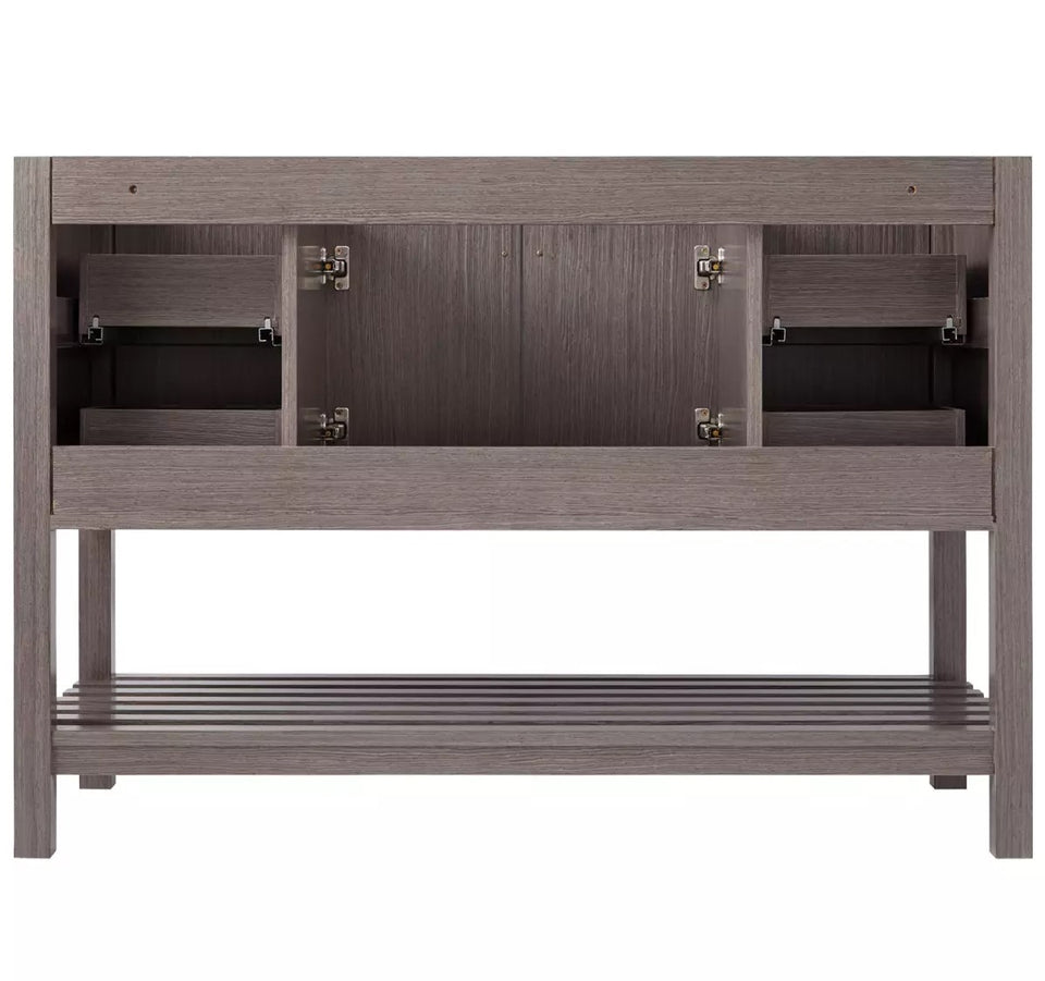 Everett Single Vanity Set with Wood Cabinet and Stone Vanity Top with Rectangular Under mount Sink 48"