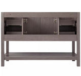 Everett Single Vanity Set with Wood Cabinet and Stone Vanity Top with Rectangular Under mount Sink 48"