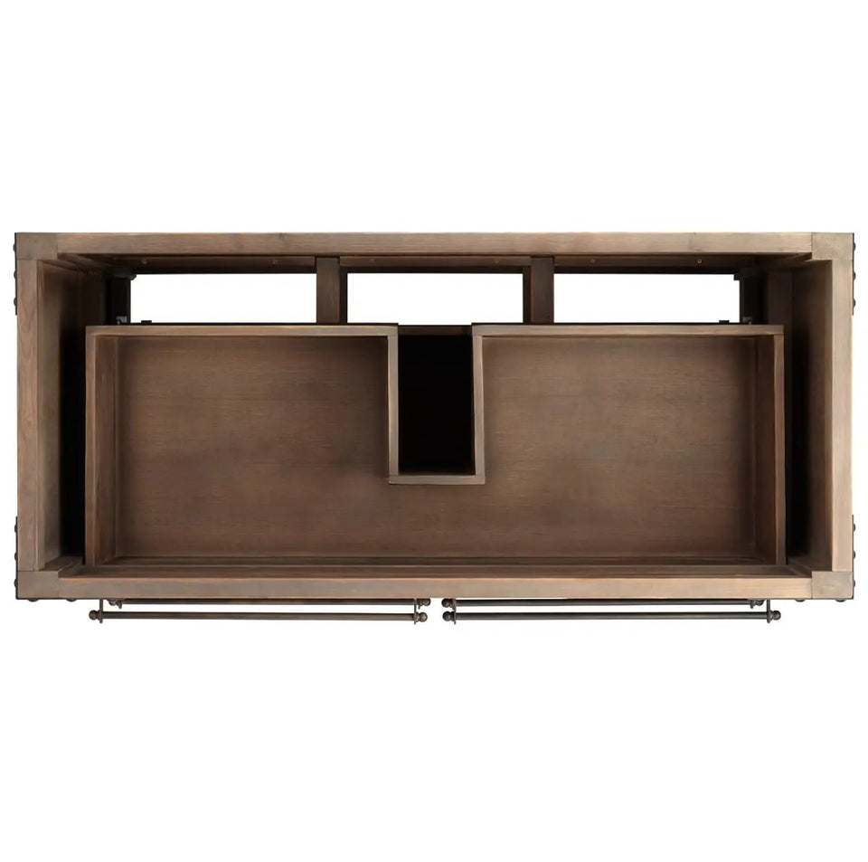 Single Vanity Set with Reclaimed Pine Cabinet, Granite Vanity Top and Rectangular Under mount Sink 48"