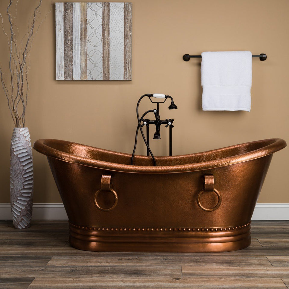 ABBOTT COPPER FREESTANDING DOUBLE SLIPPER BATHTUB  66"