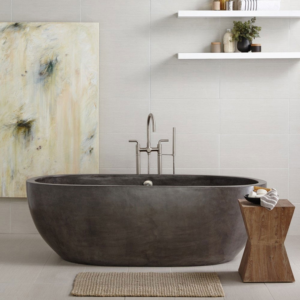 AVALON NATIVE STONE DOUBLE ENDED FREESTANDING TUB - NO FAUCET DRILLING